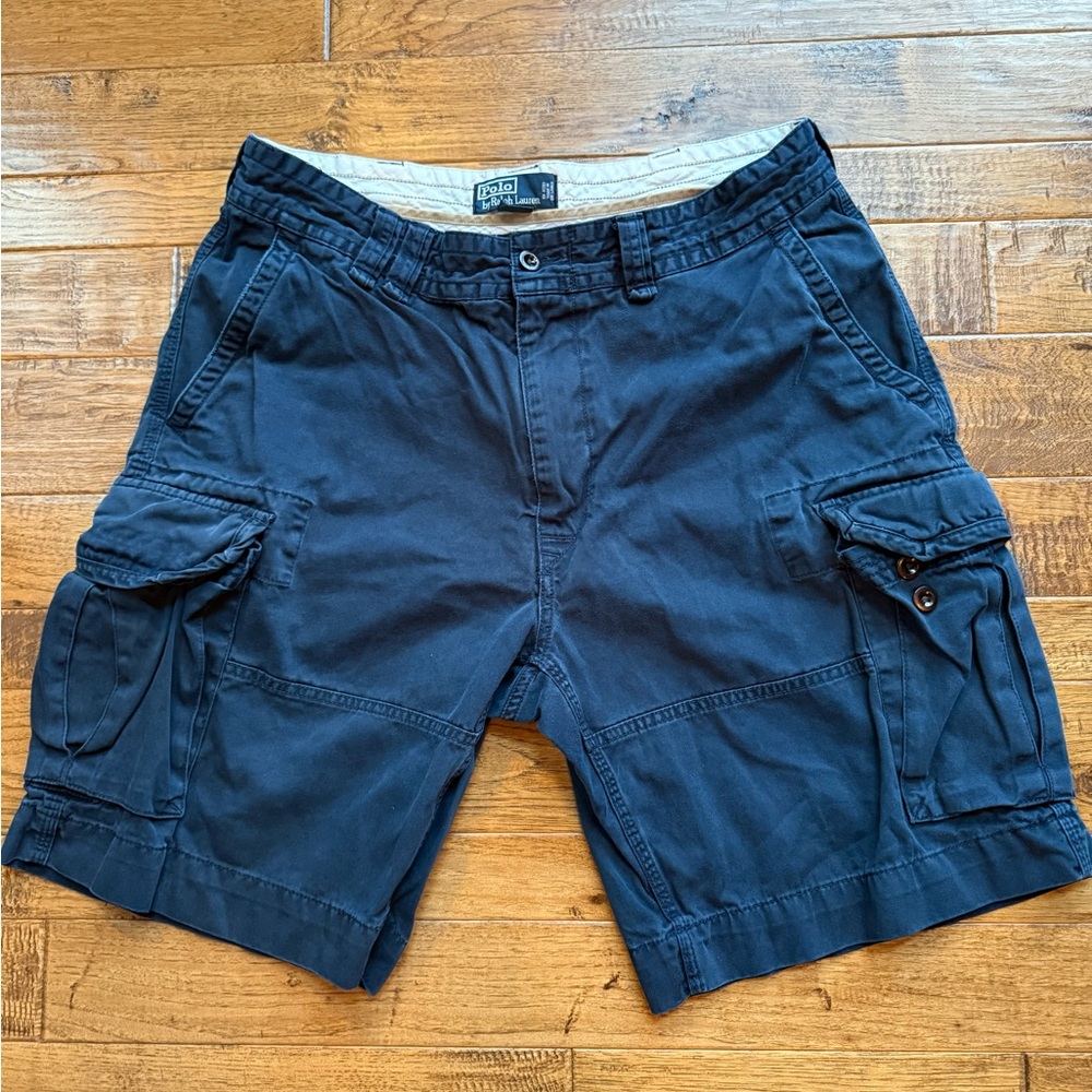 Men's Polo Navy Cargo Shorts, 35